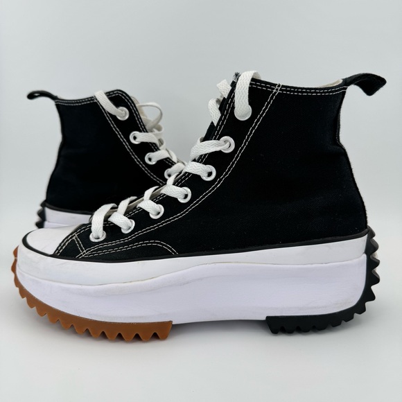 Converse Run Star Hike Canvas Platform Lugged High Top Sneakers Black W 7.5 M 6 - Picture 3 of 15